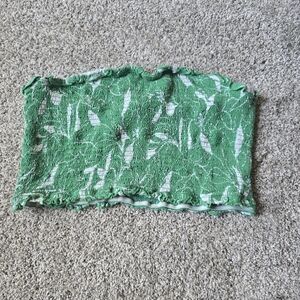 Club Z Size XL Green Textured Strapless Top